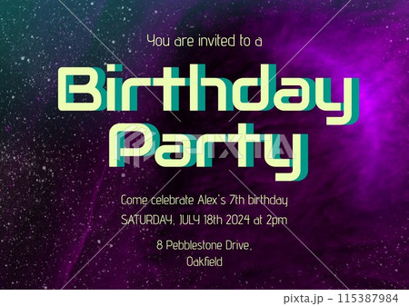 Celebrate in style, vibrant birthday invite 115387984