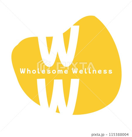 Promoting health and positivity, the logo's bold 'W' encapsulates the essence of Wholesome Wellness Promoting health and positivity, the logo's bold 'W' encapsulates the essence of Wholesome Wellness 115388004