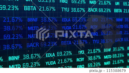 Image of financial data processing over dark background 115388679