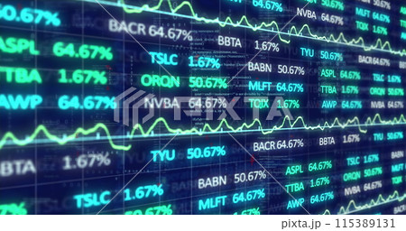 Image of data processing over blue background 115389131