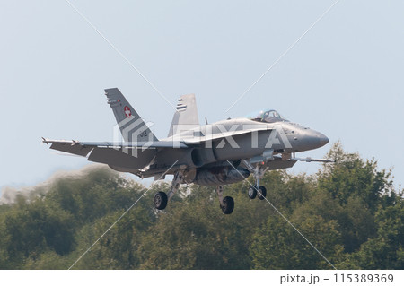 スイス空軍F/A-18Cホーネットの着陸 115389369