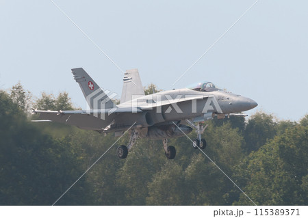 スイス空軍F/A-18Cホーネットの着陸 115389371