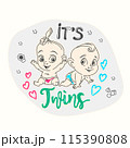 Its Twins, Girl and Boy, Gender Reveal Party 115390808