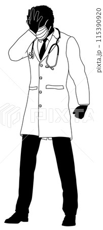 Doctor Upset Man Medical Silhouette Person 115390920