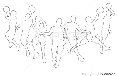 Basketball Silhouette Players Player Silhouettes Basketball Silhouette Players Player Silhouettes 115390927