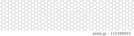 Honeycomb pattern with hexagon mesh. Texture bee comb grid. Flat vector illustration isolated on white background. Honeycomb pattern with hexagon mesh. Texture bee comb grid. Flat vector illustration isolated on white background. 115390933