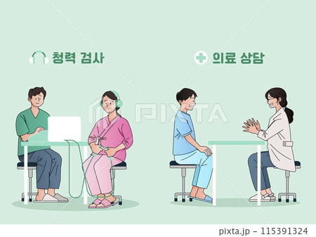 Hearing test and medical consultation 115391324