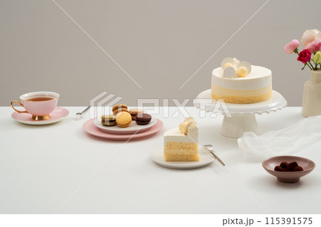 a variety of delicious desserts 115391575