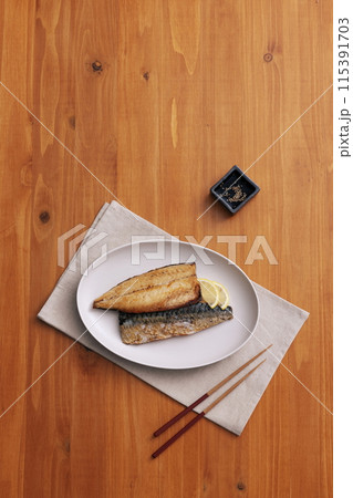 a delicious grilled mackerel a delicious grilled mackerel 115391703