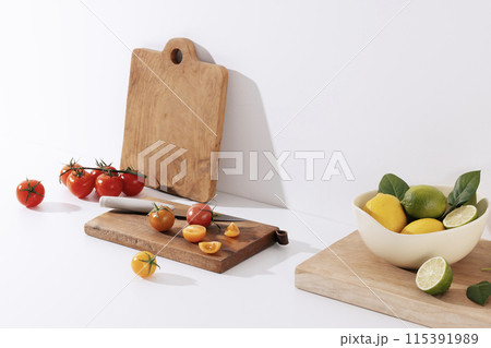 fresh salad ingredients on wooden boards fresh salad ingredients on wooden boards 115391989