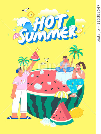 A person who is enjoying watermelon 115392547