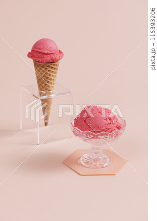 Summer cool ice cream dessert Summer cool ice cream dessert 115393206