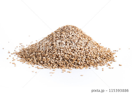 Rolled oats, healthy breakfast cereal oat flakes in bowl isolated on white background Rolled oats, healthy breakfast cereal oat flakes in bowl isolated on white background 115393886