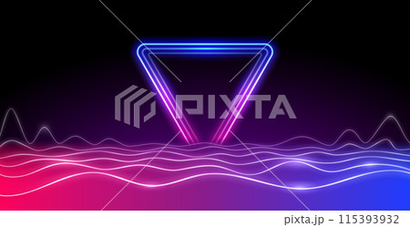 Red and Blue Neon Background with Triangle Frame 115393932