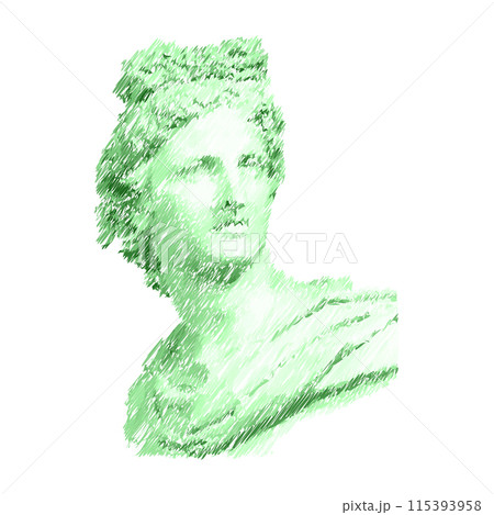 Heads Greek ancient sculpture, mystic. hand drawn illustrations of antique statues in trendy bohemian style Heads Greek ancient sculpture, mystic. hand drawn illustrations of antique statues in trendy bohemian style 115393958