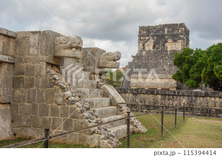 Chichen Itza archaeological complex in Yucatan Peninsula, Mexico. large pre-Columbian city Chichen Itza archaeological complex in Yucatan Peninsula, Mexico. large pre-Columbian city 115394414