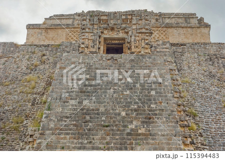 Uxmal mayan archaeological site in Yucatan Peninsula, Mexico 115394483