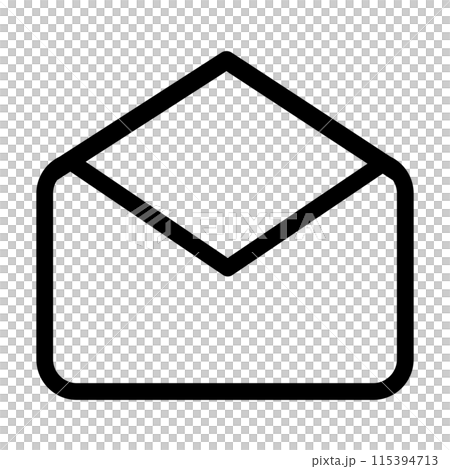 開いたメールのシンプルなアイコン 115394713