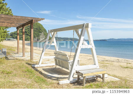 前浜海水浴場［加津佐バス停前］の絶景ブランコ【長崎県南島原市】 115394963