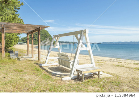 前浜海水浴場［加津佐バス停前］の絶景ブランコ【長崎県南島原市】 115394964