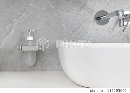Modern Soap Dispenser and Bathroom Sink Modern Soap Dispenser and Bathroom Sink 115395005