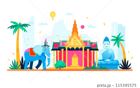 Welcome to Thailand - modern colored vector illustration Welcome to Thailand - modern colored vector illustration 115395575