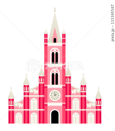 Tan Dinh Church - modern flat design style single isolated image Tan Dinh Church - modern flat design style single isolated image 115395587