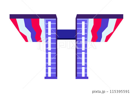 Olympic Park in Seoul - modern flat design style single isolated image 115395591