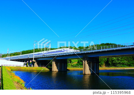 岐阜関ケ原・十九女池公園の東海道新幹線 115395968