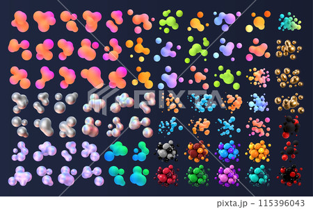 3d vector liquid blobs. 115396043