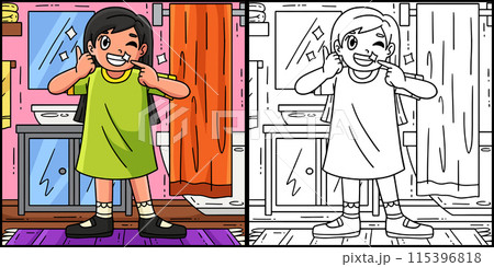 Dental Care Child Sparkling Teeth Illustration 115396818