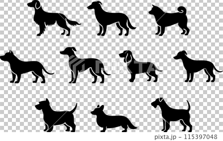 犬のシルエット 10種セット 01 115397048