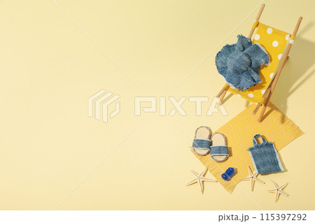 The concept of summer holidays, a place to rest on the beach. 115397292