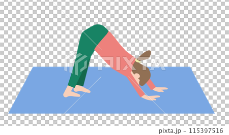 ヨガのポーズのイラスト 115397516