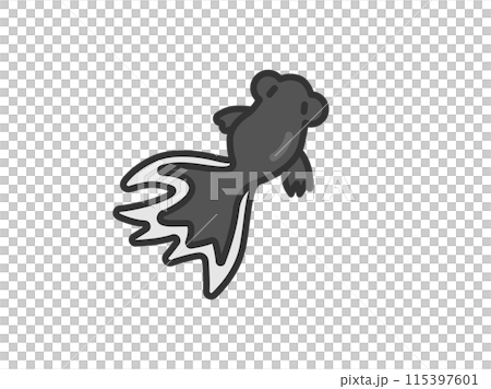 Illustration of a swimming Demekin icon (line drawing color) 115397601