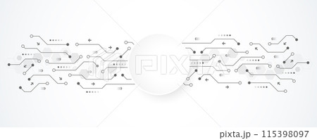 Abstract background with technology circuit board texture. Modern electronic motherboard texture. Engineering and communication concept for header, web banner, website, presentation. 115398097