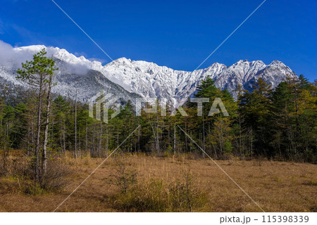 《秋の上高地》田代湿原・北アルプス初冠雪の頃 115398339