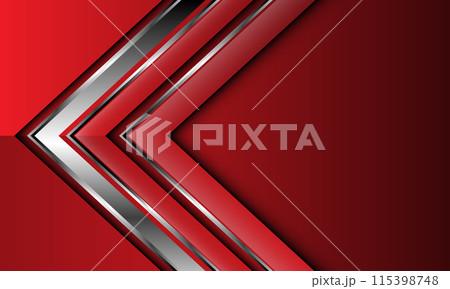 Abstract silver arrow direction geometric on red metallic luxury elegant background vector Abstract silver arrow direction geometric on red metallic luxury elegant background vector 115398748