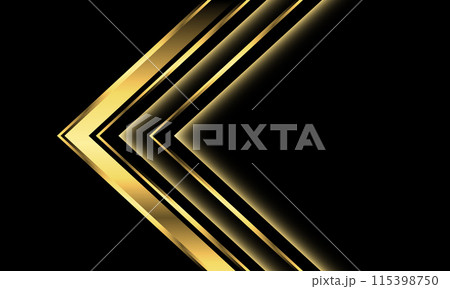 Abstract golden arrow direction geometric on black luxury elegant background vector Abstract golden arrow direction geometric on black luxury elegant background vector 115398750