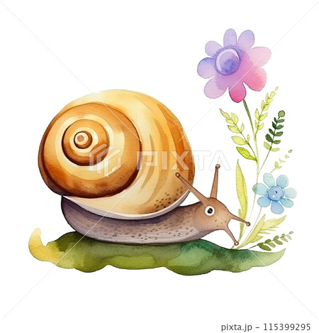 Cheerful Snail Smiling Cheerful Snail Smiling 115399295