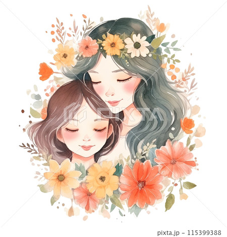 Mother Holding Child Tenderly 115399388