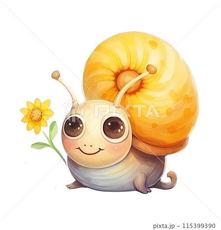 Cheerful Snail Smiling 115399390