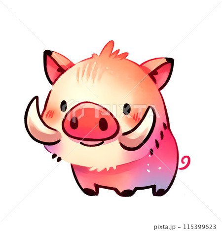 【原画】『ドルゴレ・ブガ』（猪　イノシシ　パステル画） 原画】『ドルゴレ・ブガ』（猪 イノシシ パステル画）