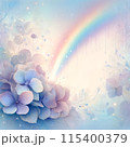 虹のかかるあじさいの風景 115400379