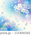 あじさいの水彩風イラストを使った背景 115400382