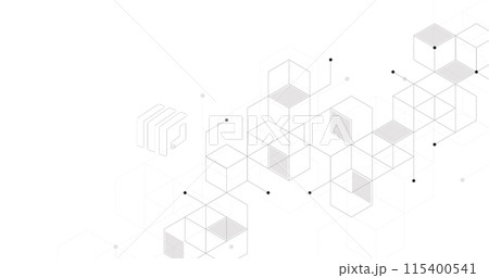 Square grid and cube design. 115400541