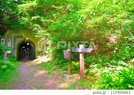 東北・浄土ヶ浜・浄土ヶ浜と蛸の浦を結ぶ遊歩道、浄土ヶ浜側のトンネル入口・岩手県宮古市(2) 東北・浄土ヶ浜・浄土ヶ浜と蛸の浦を結ぶ遊歩道、浄土ヶ浜側のトンネル入口・岩手県宮古市(2) 115400661