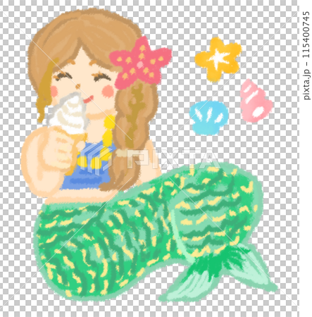 人魚公主吃軟冰淇淋 115400745