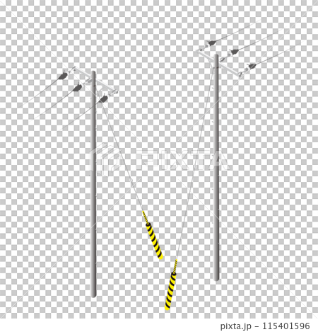 並べれば街になるアイソメイラスト「電柱02」 115401596