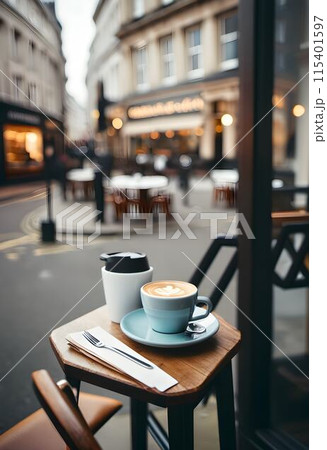 Morning Coffee at a Cozy European Cafe Morning Coffee at a Cozy European Cafe 115401597
